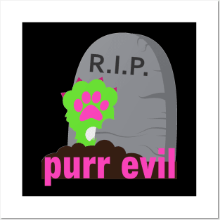 Purr Evil Zombie Cat Posters and Art